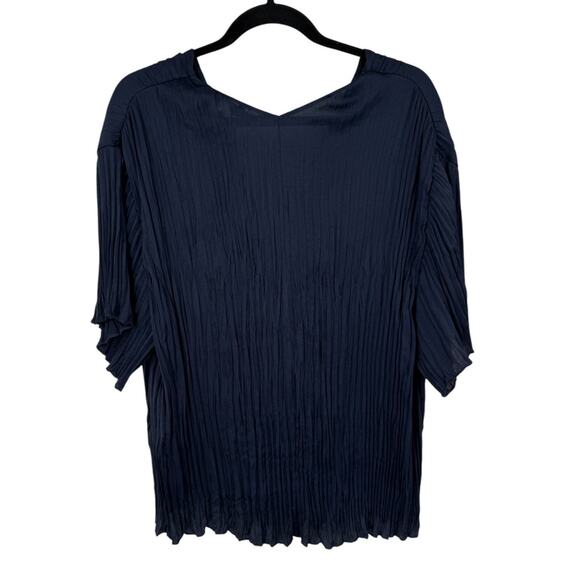 Vince ruffled flutter sleeve crushed satin top blouse size Large L - Picture 4 of 7